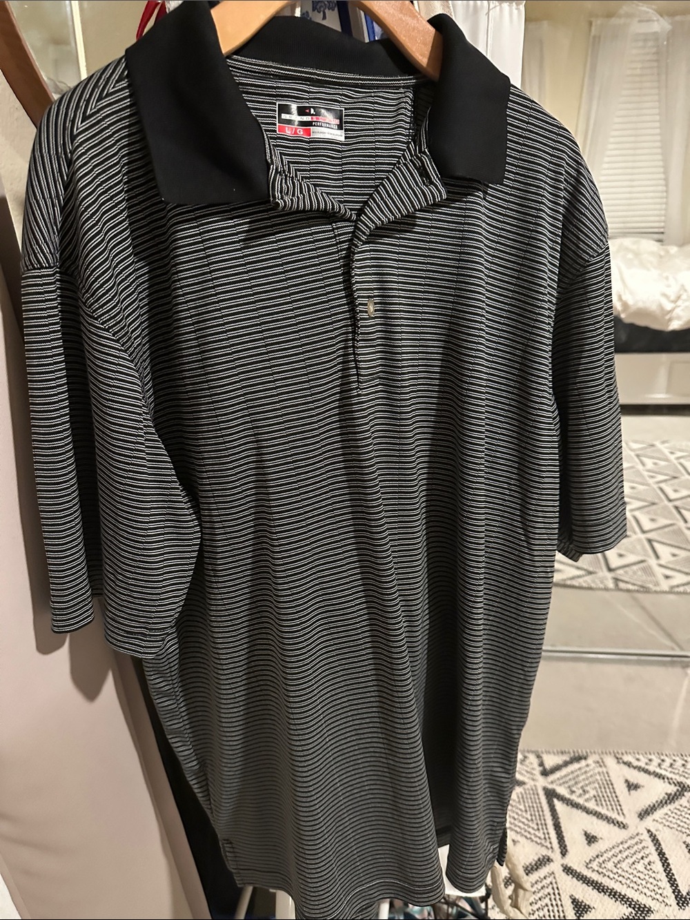Grand Slam Black and Gray Micro-Stripe Polo